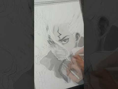 Monochroming Anime characters|Senku|Anime|Sketch #pencilart #anime#shorts