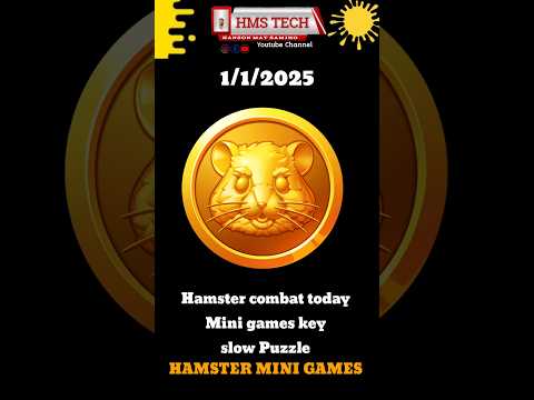 Hamster combat mini Game Puzzle slow | 1 January Hamster combat Puzzle slow #hamsterkombat #puzzle