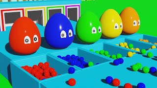 Learning colors colorful eggs on a farm | color egg videos for toddlers | Colorful jj kids