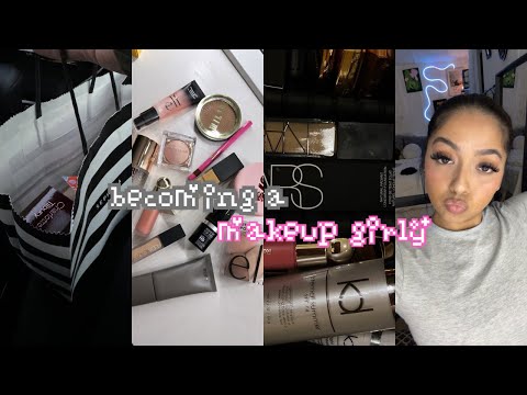 becoming a makeup girly🎀🫧makeup shopping, grwm