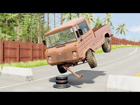 Mobil vs Bollard #13 - BeamNG Drive