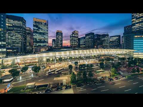 東京ミッドタウン八重洲 八重洲テラスの夕景タイムラプス