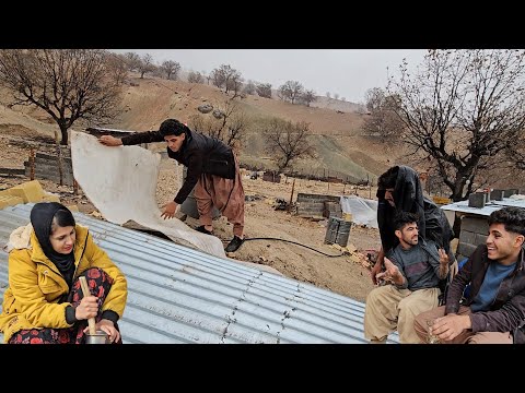 Rain in the Nomadic Area, Rahela’s Buttermilk Preparation & Daily Life with Sajjad’s Family**