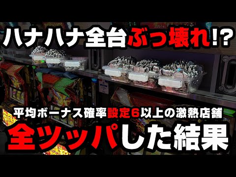 【ハナハナ天翔】全台が設定6以上のぶっ壊れ!?超激熱店舗での全ツッパでドル箱祭り...【パチンカス養分ユウきのガチ実践#317 】