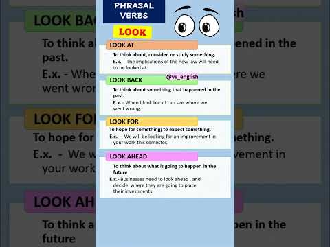 Important "Phrasal Verbs with look"  parr-2 #phrasalverbs #look #englishgrammar #shorts VS ENGLISH