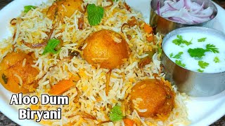 Restaurant style Aloo Dum Biryani Recipe | Veg Dum Aloo Biryani | Potato Dum Biryani #shorts