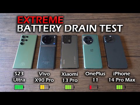 S23 Ultra vs Vivo X90 Pro vs Xiaomi 13 Pro vs OnePlus 11 vs iPhone 14 Pro Max | BATTERY DRAIN TEST