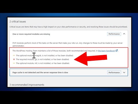 How To Fix One Or More Required Modules Are Missing - Wordpress Site Health Issue