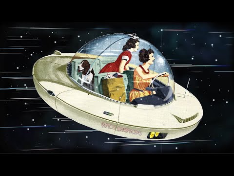 Retro-futurism: Warp Drive Travel w/ Vintage oldies playing from another dimension (White Noise)