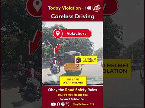 TODAY VIOLATION -140 Careless Driving #chennaitrafficpolice #otr #obeytherules