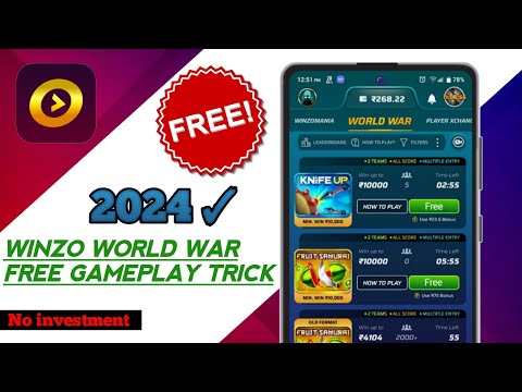 Winzo free World War Gameplay Tricks | Winzo World War Trick Today 2024 | Earners Tech