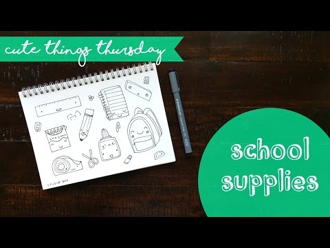 How to Draw Cute School Supplies