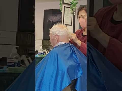 haircut for grandpa #parlor #hair #hairstyles #salon #buhayofw #buhayabroad #caregiver