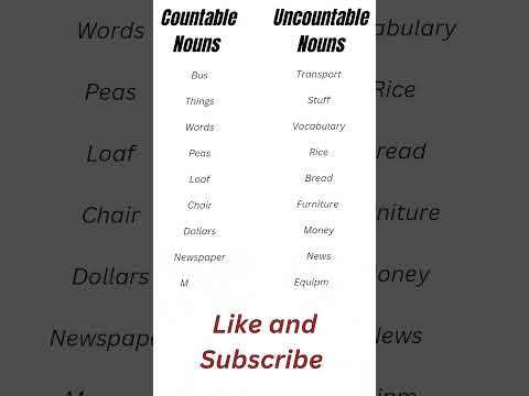 Countable Nouns VS Uncountable Nouns #english #shortsvideo