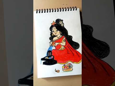 shivratri drawing❤️ mata parbati and sibling drawing #shivratri #mahadev #mataparvati #art #shorts