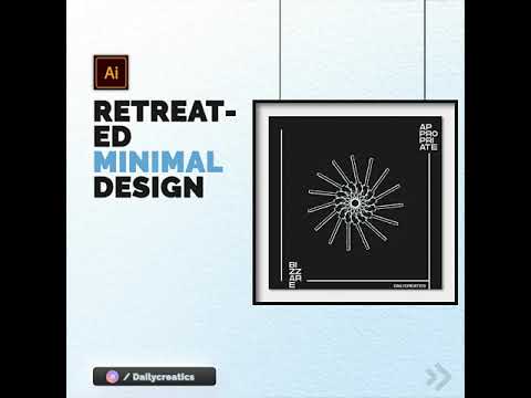 Retreated minimal art in illustrator by dailycreatics #shorts