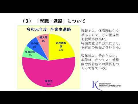 東京家政大学短期大学部　保育科　科紹介（2020年撮影）