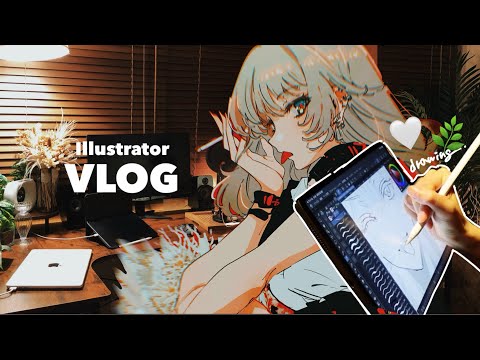 【Vlog】始めた❕プロイラストレーター兼アニメーターの日常💓🎨作業場｜drawing｜メイキング🤍