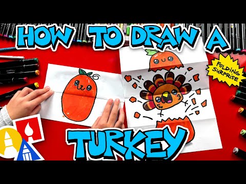 How To Draw A Turkey Jumping Out Of A Pumpkin