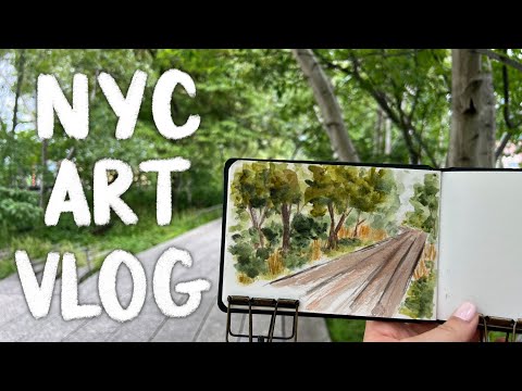 NYC ART VLOG | Painting the High Line 🎨 Happy Medium Art Cafe