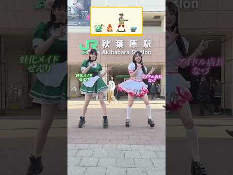 【踊ってみた】秋葉原駅で『ポケダンス』　#pokemon #pokedance #shorts #メイドカフェ #コンカフェ #コンカフェ嬢