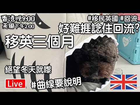 🔴Live- 移英三個月｜ 好難捱諗住回流｜ 絕望冬天？！ #曲線要說明  "香港 期六晚上九點 英國 下午兩點" #移民英國 #回流