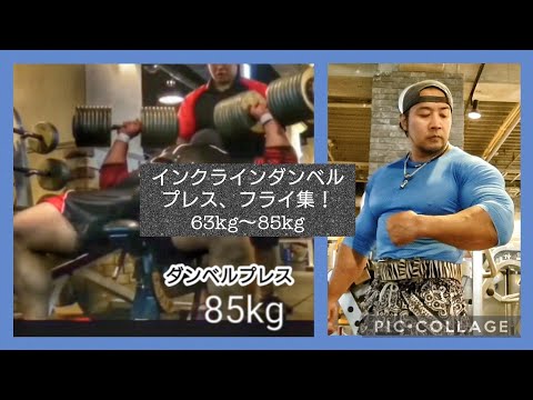 インクラインダンベルプレス、フライ集！63kg〜85kg