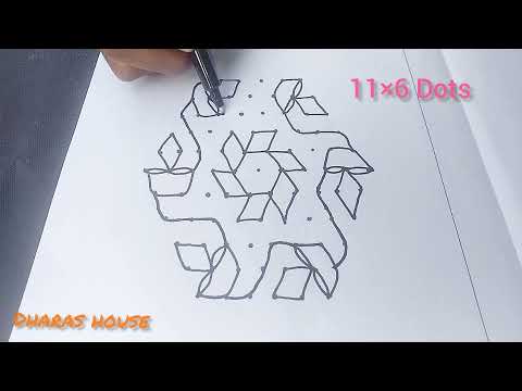 11×6dots simple kolam||markali madha special kolam||dharas house||#74