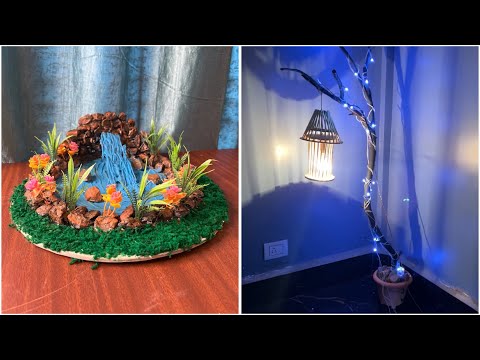 DIY Home Decor | Miniature Waterfall & Rustic Tree Lamp Tutorial