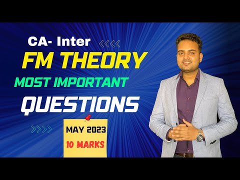 Most Important topics for FM and ECO exam|| CA Inter Examination|| Must Do list || May 2023