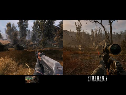 STALKER Anomaly GAMMA vs STALKER 2 - Cordon and Rookie Village gameplay comparison