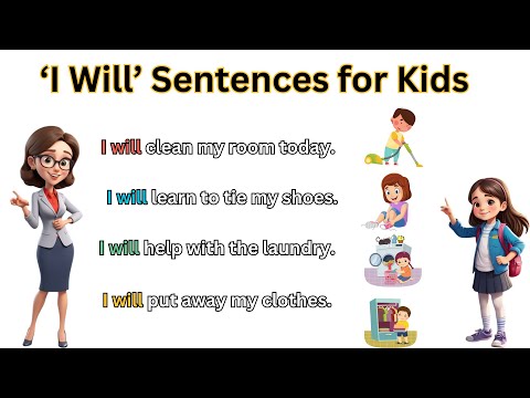 'I will' sentences for kids | Practice reading sentences |  Sentences in English | #kidslearning