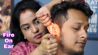 Ear Massage Special Episode 1 | Fire Ear Massage | Oil Head Massage With Loud Neck Cracking | ASMR