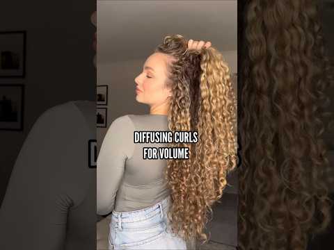 How to diffuse your curls for volume #hairhack #hairvolume #curlyhair