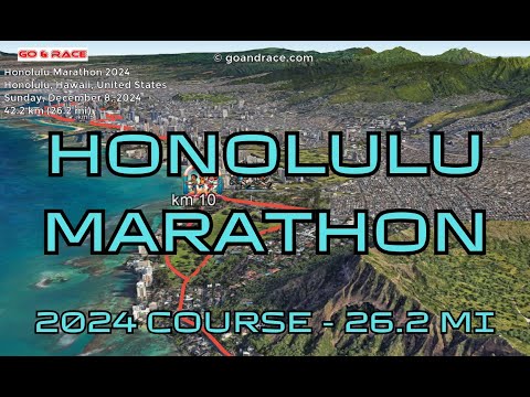 Honolulu Marathon 2024: fly over the marathon course! Video of the race path.