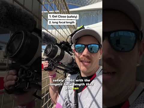 Filming race cars through a fence