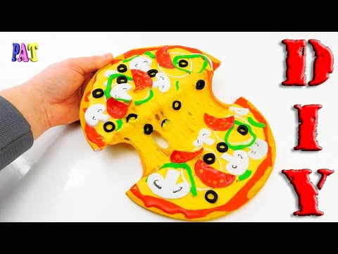 DIY LIQUID PIZZA TOYS ANTISTRESS FROM EASY PLASTILIN AND LIZUNOV What to do if it's boring!