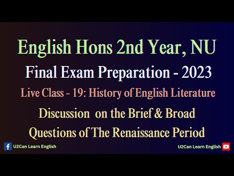 Live Class - 19।। Discussion on Brief & Broad Question-Answers of Renaissance Period