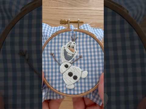 【刺繍】オラフの刺繍してみた☃️🥕 #disney #frozen #shorts#アナと雪の女王 #オラフ