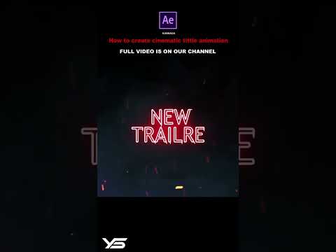 HOW TO CREATE cinematic tittle animation  - AFTER EFFECT #aftereffects #introyoutube #tutorial