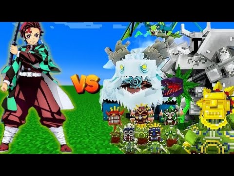 TANJIRO vs Mowzie's Mobs - EPIC MINECRAFT BATTLE