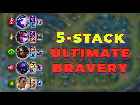 ULTIMATE BRAVERY MIT 5er STACK - DER LETZTE MOMENT VOR DEM BANN (League of Legends fun with friends)