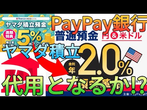 【年利2%】PayPay銀行の預金革命はヤマダ積立預金の代替候補!?米ドル金利は4%台なので騙されないようにしましょう