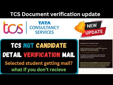 TCS NQT Verification Mail | TCS NQT Interview Update |