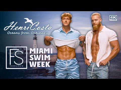 HENRI COSTA Men's Swimwear MIAMI SWIM WEEK s24 Full Show 4K | Menswear FASHION & STYLE TV