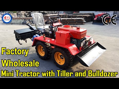 Small Compact Tractor with Rotary Tiller and Bulldozer for Sale with Factory Price