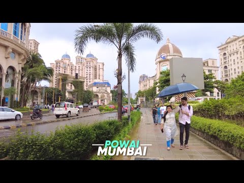 Mumbai Rain Walk in Hiranandani Gardens Powai | Saturday Afternoon City Vibes - 4K