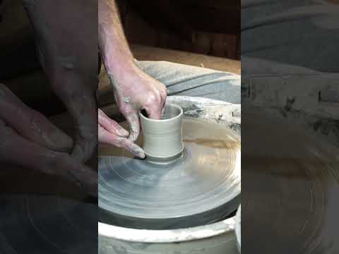 Creating a trafitional Japanese Yunomi Cup on a Pottery Wheel. Pottery tutorial #pottery