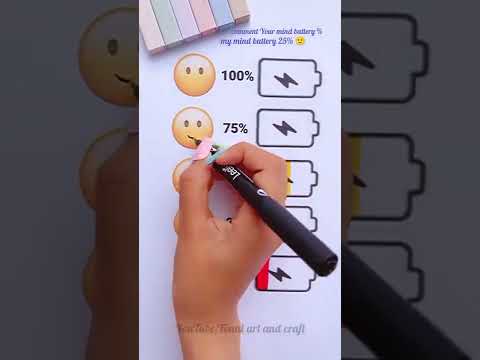 What mind emoji is your battery now   Tonni art and craft #shorts #youtubeshorts #art #drawing #sad