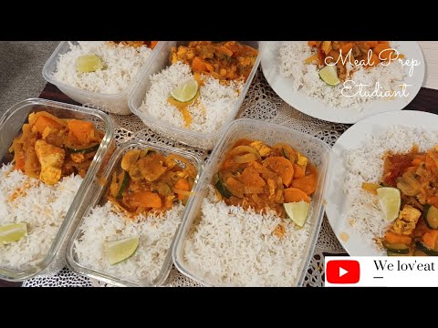 MEAL PREP ETUDIANT: Riz Curry Coco🍛